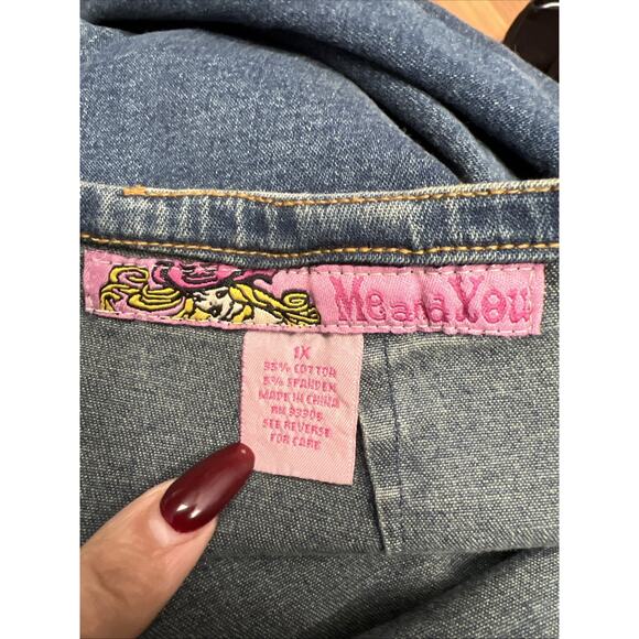 Vintage Me & You Maxi Jean Skirt Size 1X Rise Flared Hippie Cowgirl Boho Y2K 90s - Picture 8 of 10
